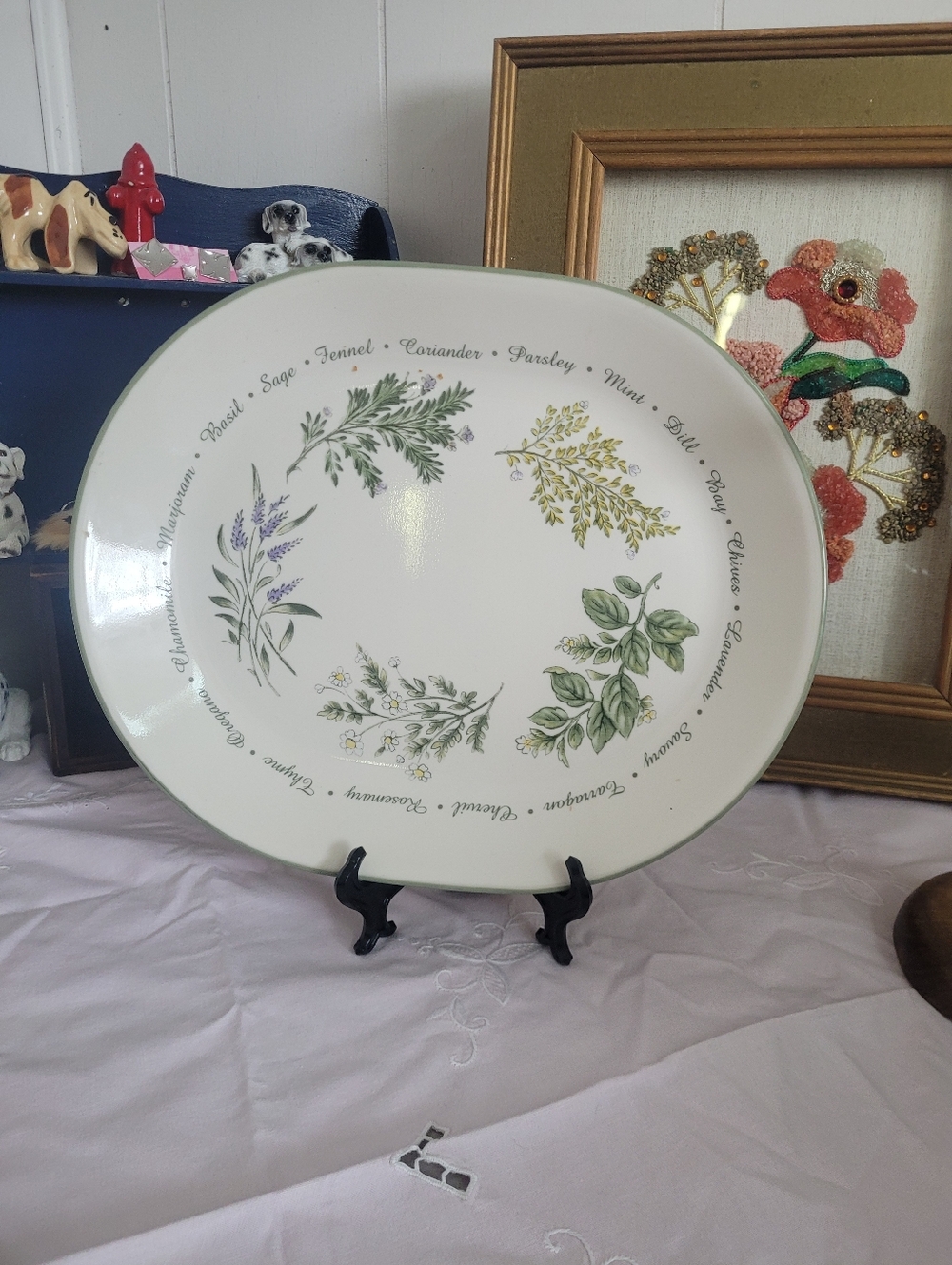 Corelle "Thymeless Herbs" Oval Serving Platter Discontinued Pattern